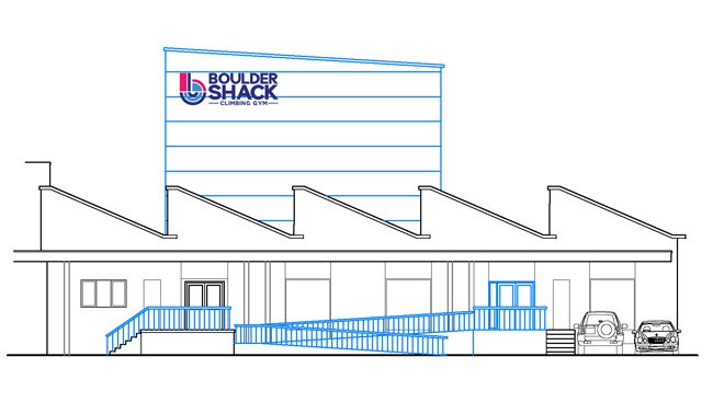 Boulder Shack lead climbing centre southamptonSide elevation