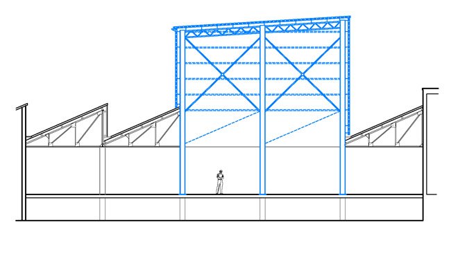 Boulder Shack lead climbing centre southamptonSide elevation