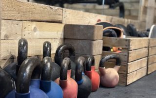 Kettlebells at boulder shack climbing gym