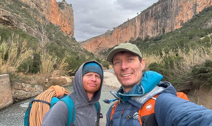 Tim Miller and Ellis Bird climbing in chulilla Spain